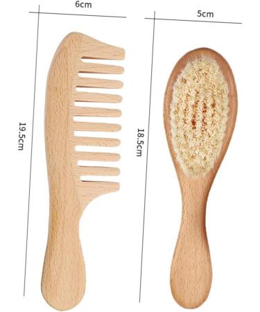 GAFOKI 2pcs Wool Wooden Kids Bath Set | Baby Hair Brush and Comb | Toddler Beech Brush | Newborn Baby Care Essentials - Buy Online on GoSupps.com