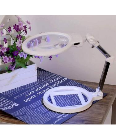 Desktop Magnifying Glass 2X 6X Led Foldable Magnifier Lamp Reading Glass Loupe for Reading Repair Hobbies White A Magnifying Glasses to Pursue Happiness - Buy Online on GoSupps.com