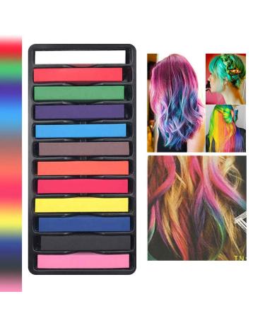 Intvn Temporary Hair Color Set for Kids & Teens - 12 Washable Non-Toxic Hair Chalks | Vibrant Hair Coloring for Fun Styles - Buy Online on GoSupps.com