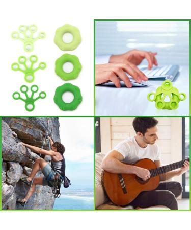 Autuwt Finger Trainer 6-Set | Hand Grip Strengthener & Muscle Trainer | Improve Grip & Hand Strength - Green - Buy Online on GoSupps.com
