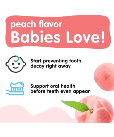 Fruga Children Foam Toothpaste - Natural Formula for U-Shaped Toothbrush | Peach Flavor 2pcs x 60ml - Safe Oral Care for Kids - Buy Online on GoSupps.com