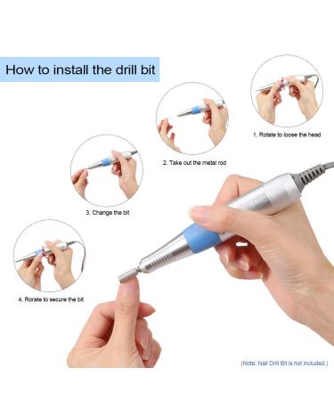 30000RPM Electric Nail Drill Pen Handpiece for Manicure Pedicure - White - Buy Online on GoSupps.com