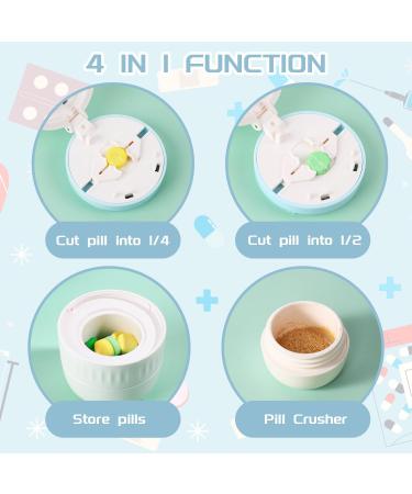 Premium Pill Cutter & Crusher 4-in-1 Splitter & Grinder for Small Pills | Portable Pill Organizer in Blue - Buy Online on GoSupps.com