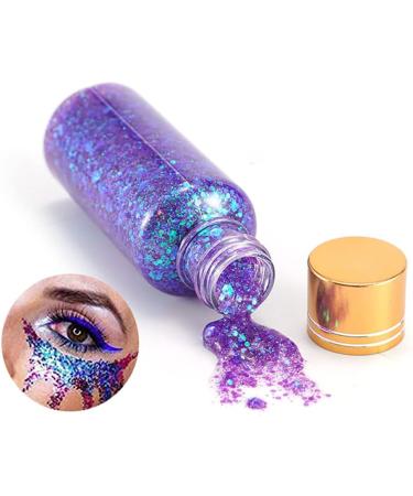 GL-Turelifes Mermaid Chunky Glitter Gel 30ml - Chameleon Glitter for Face, Body, Hair, Nails - Festival Cosmetic with Polarized Sequins - Blue Purple Eyeshadow - Buy Online on GoSupps.com