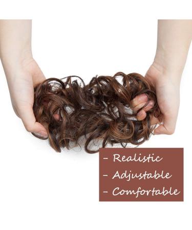 Buy Silk-Co Hair Part with Rubber Band - Wavy Soft Dutt Hair Extensions (25g) for Messy Bun Updos - Medium Brown & Dark Blonde - Buy Online on GoSupps.com