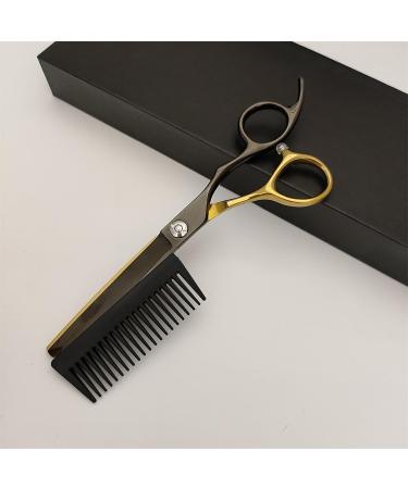 Hair Cutting Scissors 2 in 1 Hair Trimming Scissors Detachable Comb Ultra - Hair Cutting Tools Multipurpose Salon Hairdressing Shears for Precise Cutting Black Copper - Buy Online on GoSupps.com