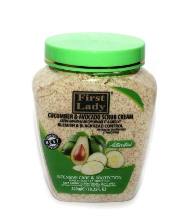 First Lady Activated Cucumber & Avocado Scrub Cream 540 ml Blemish & Blackhead Control Face & Body