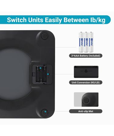 Bluetooth Smart Body Fat Weight Scale with App, 396 lbs - Black - Buy Online on GoSupps.com