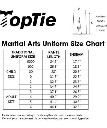 TOPTIE Adult Kids Black Karate Pants - Martial Arts Gi Pants - Buy Online on GoSupps.com