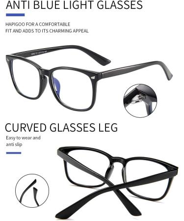 Blue Light Blocking Glasses Square Nerd Eyeglasses Frame for Women Men | Anti Blue Ray Computer Game Glasses - Black/White/Leapord/Tortoiseshell/Pink - Buy Online on GoSupps.com