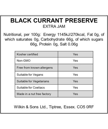 Wilkin & Sons Tiptree Black Currant Preserve Catering Tub 1 x 3kg - Buy Online on GoSupps.com