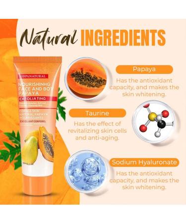Papaya Essence Exfoliating Peeling Gel & Cleanser Set - Face Wash, Scrub Cream, Moisturizer - Brightening, Smoothing Formula for Facial and Body (2pcs) - Buy Online on GoSupps.com