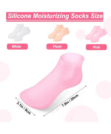 BUSOHA Silicone Socks for Dry Cracked Feet - 3 Pairs Moisturizing Foot Spa Socks for Women in 3 Colors - Buy Online on GoSupps.com