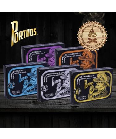 Porthos Gourmet Wood Smoked Sardines Salmon Mackerel Trout & Tuna - Premium International Seafood - Buy Online on GoSupps.com