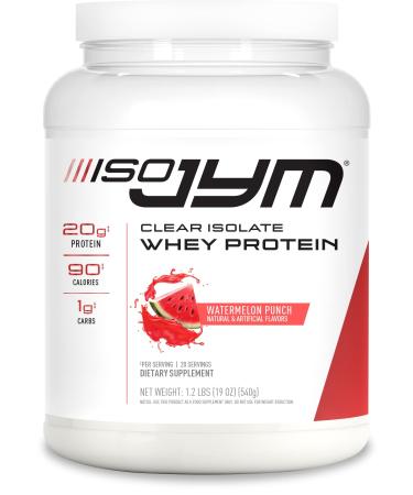 Iso JYM Watermelon, 90 Calories, 100% Whey Protein Isolate, Zero Fat, Zero Sugars, Mixes Clear, for Women & Men, Jym Supplement Science, 20 Servings 20 Servings Watermelon