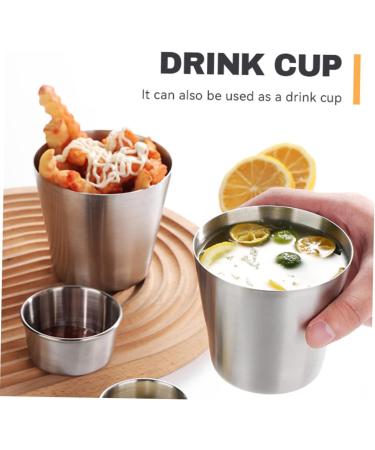 ABOOFAN 4pcs Sauce Plate Dip Cups Multi-Function Sauce Container Condiments Dishes Seasoning Dish Cup French Fries Ketchup Cups Practical Dipping Bowls Stainless Steel Mold Mini 5.8X4.5X3.3CM Silver - Buy Online on GoSupps.com