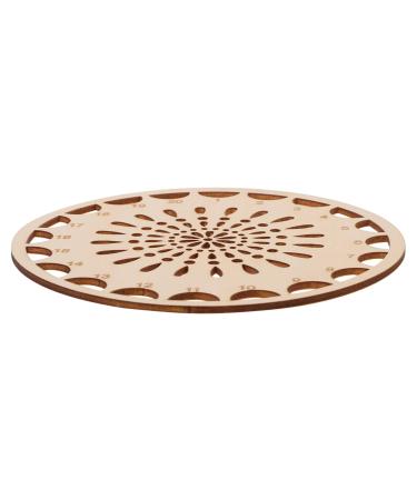 Ciieeo 1 Portable Kreuz-B set Tulip production Threads and Halter Studio Botton Organization Diywickeln Handicrafts from Wood Cross coil light tool carved round brown 14.1x14.1cm