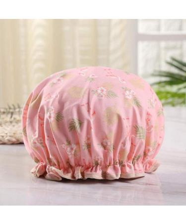 2 Pcs Double Layer Waterproof Bath Caps with Ruffled Edge - Flamingo Design for Girls and Women - Buy Online on GoSupps.com