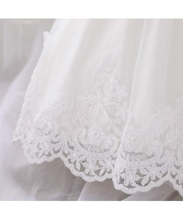 FYMNSI Baby Girl Baptism Christening Dress | Lace Floral Embroidery Formal Party Gown | 12-18 Months White - Buy Online on GoSupps.com