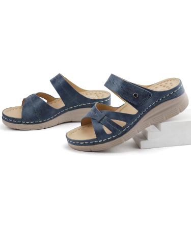 Ortho+rest Women's Orthotic Slides - Comfortable Navy Orthopedic Sandals with Arch Support - Buy Online on GoSupps.com