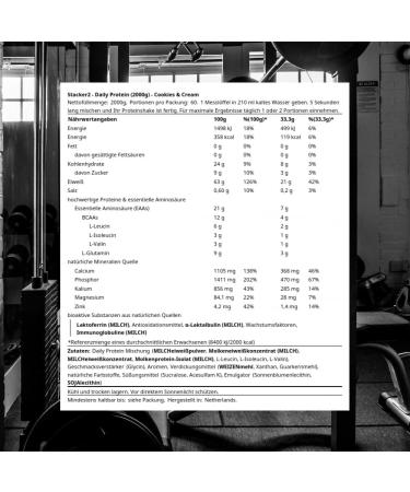 Stacker Europe BV Stacker2 Daily Protein 2000g Cookies & Cream Proteins Protein Mix - Buy Online on GoSupps.com