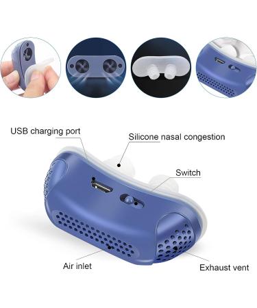 Electric Anti-Snoring Device - Mini Sleep Aid for Blocked Nostrils - Stop Snoring Solution for Men and Women (Blue) - Buy Online on GoSupps.com