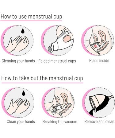 Fainfun Menstrual Cup Set - 2 Soft Silicone Period Cups (Size Small & Large) - Eco-Friendly Pink Menstruation Cups for Comfort & Protection - Shop Now! - Buy Online on GoSupps.com