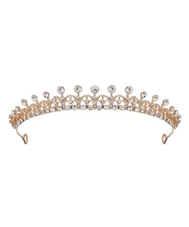 AW BRIDAL Tiaras and Crowns for Women Princess Tiara for Girls - Wedding Tiara Headband Hair Accessories for Bride  Gold