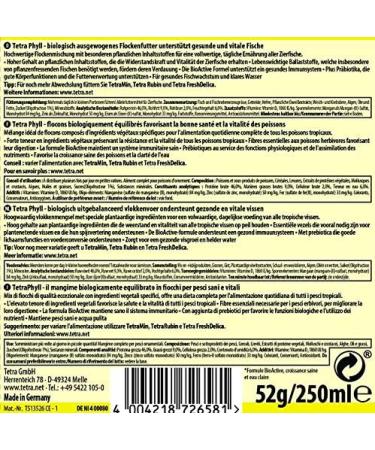 Tetra Phyll Flakes - Premium Herbivorous Fish Feed with Vital Fiber | 250ml for Decorative Fish | 1 Pack - Buy Online on GoSupps.com
