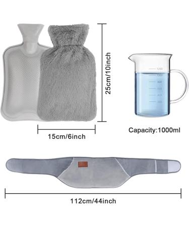 Rubber Hot Water Bottle with Plush Cover and Belt | Pain Relief for Neck, Shoulder, Back, and Waist - Buy Online on GoSupps.com