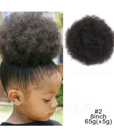 10-Inch High Puff Afro Curly Wig Ponytail - Synthetic Kinky Hair Bun & Clip-In Drawstring - Color 2 - Buy Online on GoSupps.com