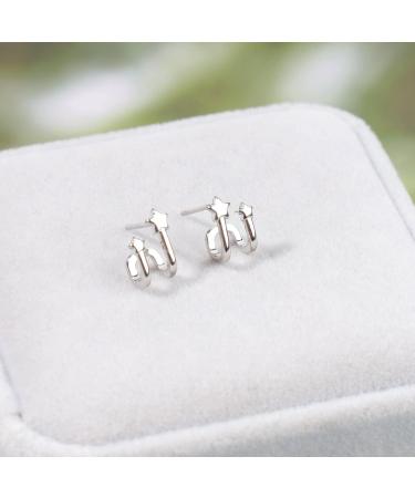 Star Spiral Hoop Earrings - Silver Boho Cluster Studs & Twist Huggies Jewelry for Women & Girls - Buy Online on GoSupps.com