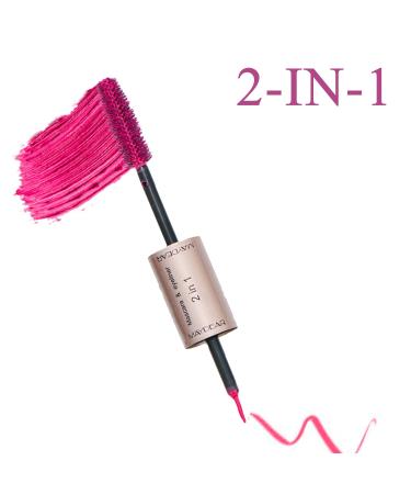 Maydear 2 in 1 Color Mascara Liquid Eyeliner+Mascara - Rose | Longlasting, Smudge-Proof, Voluminous and Charming | Multiple Colors - Buy Online on GoSupps.com