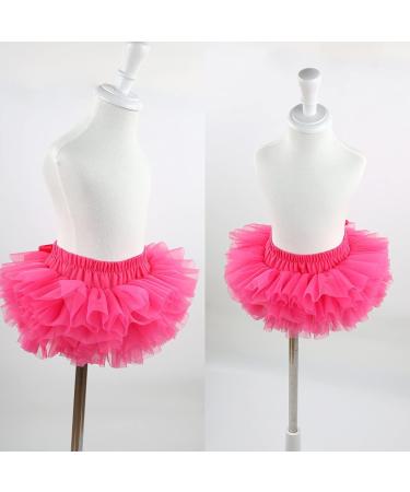 Hoolchean Baby Girls Super Soft Fluffy Tutu Skirt with Diaper Cover Bloomer - Rosy (0-6 Months) - Buy Online on GoSupps.com