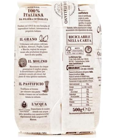  Italian Gourmet E.R. La Molisana Cubetto N. 63 Pasta Lenta Lavorazione Durum Wheat Semolina Pasta 500 g + Pulp Italian Gourmet Pulp 400 g - Buy Online on GoSupps.com