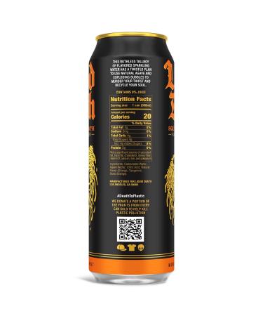 Liquid Death Squeezed To Death Sparkling Water 8-Pack - Orange Flavored Low Calorie & Low Sugar - 19.2oz Cans for International Shipping - Buy Online on GoSupps.com