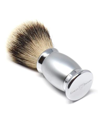 Edwin Jagger Bulbous Chrome 3 Piece DE Shaving Set - Silver Tip Brush (Chrome-Satin) | International Shipping Available - Buy Online on GoSupps.com
