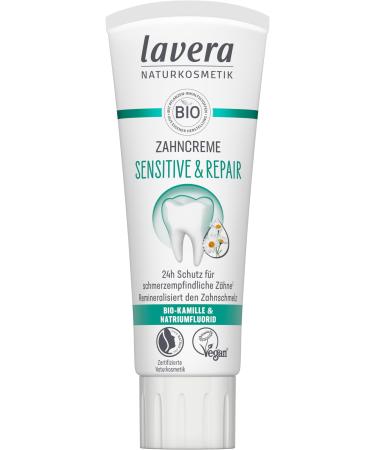 Lavera toothpaste sensitive & repair - for sensitive teeth - 24h protection - organic family & sodium floride - vegan - natural cosmetics - 75 ml successor - Buy Online on GoSupps.com