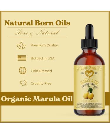 Natural Born Oils Marula Oil 4oz | 100% Pure Organic & Cold-Pressed | Rejuvenating & Moisturizing with Pump & Dropper - Buy Online on GoSupps.com