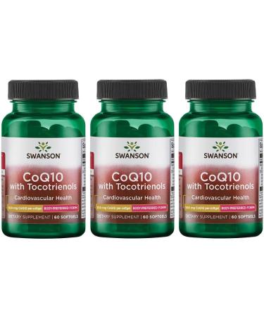 Swanson Coq10 100 Milligrams with 10 Milligrams Tocotrienols 100 Milligrams 60 Sgels (3 Pack)