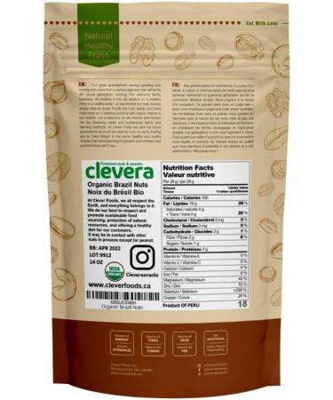 Clevera Organic Brazil Nuts 2-lb Fresh - Raw -Kosher - HACCP - Small Batch - Sustainably Sourced - Straight from The Farm - Non-GMO - Gluten Free 907 GR - Buy Online on GoSupps.com