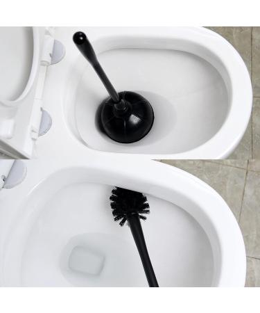 Casaphoria Dark Black Toilet Plunger and Bowl Brush Combo - 2 Sets Long Handle for Bathroom Cleaning - Buy Online on GoSupps.com