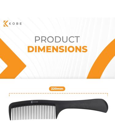 Kobe Professional Carbon Fibre Wide Tooth Comb - Anti-Static Barbers Salon Tool for Men & Women - 22cm - Buy Online on GoSupps.com