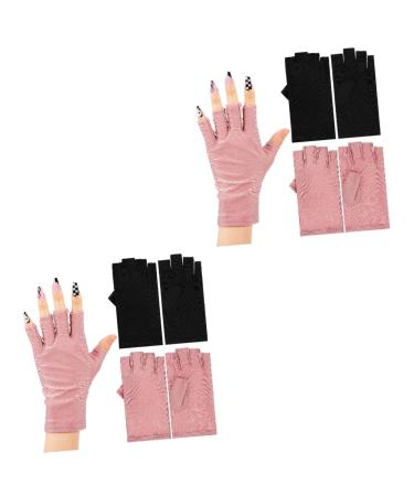 POPETPOP 4 Pairs Uv Gloves Uv Nail Gloves Gel Nail Gloves Gel for Nails Gloves for Gel Manicure Nails Gel Nail Gel Uv Light Gloves for Gel Nails Cotton Anti-uv Accessories