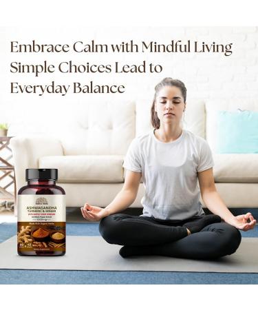 Hebhac Herbs Ashwagandha Capsules 90 Capsules 1000mg with Turmeric Ginger Apple Cider Vinegar and Black Pepper Extract | GMO Free Gluten Free Vegan | 45 Days Supply. - Buy Online on GoSupps.com