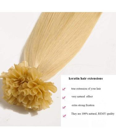 22 inch Pre Bonded Hair Extensions 100 Strands 100% Remy Human Hair Keratin Nail U Tip Real Hair Extension Straight (#60 Platinum Blonde 50g) - Buy Online on GoSupps.com
