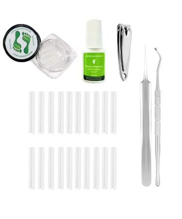 Ingrown Toenails Set of 24 Nail Clips Toenails Pull Ointment Set for Ingrown Toenails Orthopaedic Pedicure Tool with Nail Clippers Nail Clippers and Tweezers