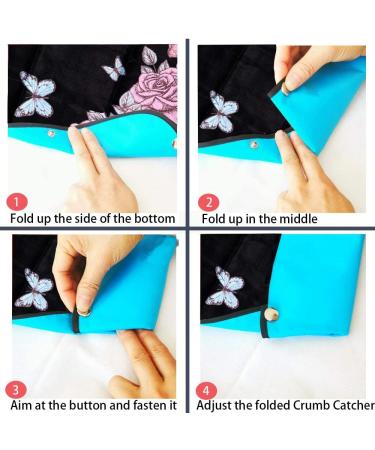 Black Washable Adult Bibs with Crumb Catcher (3 Pcs) - Reusable Clothing Protector for Women | Waterproof Backing, Ideal for Eating - Buy Online on GoSupps.com