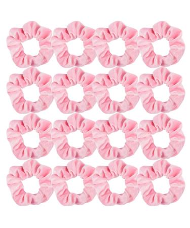 WHAVEL Pink Velvet Hair Scrunchies for Women Girls, 16 Pack Hair Scrunchies Velvet Elastics Scrunchy Bobbles Soft Hair Bands Hair Ties,16 Pieces (Pink)
