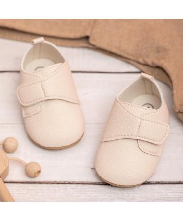 Sonsage Infant Oxford Shoes - Unisex Baby Lace-Up Anti-Slip Sneakers (0-6 Months) - Soft Rubber Sole for Toddler First Steps - Apricot - Buy Online on GoSupps.com